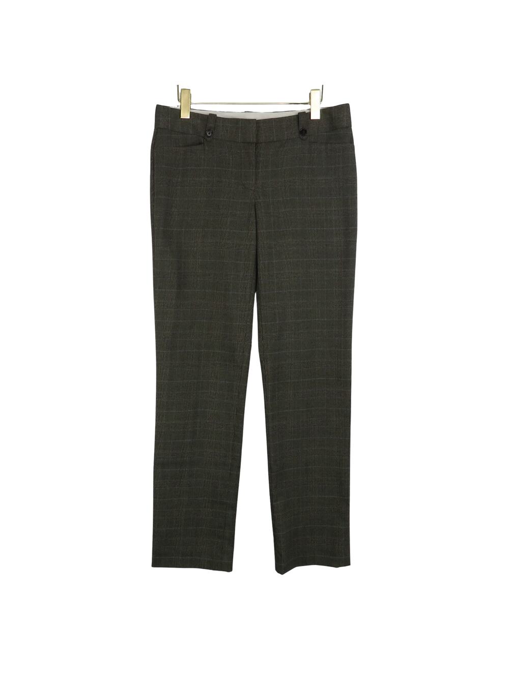 Loft Zoe Gray Plaid Straight Leg Trousers Dress Pants Size 6